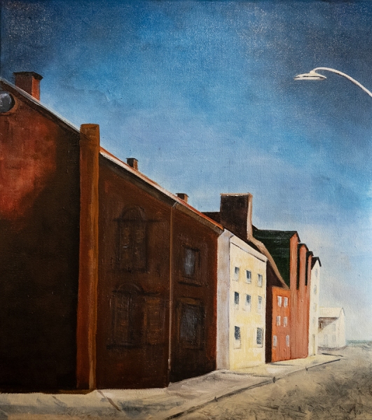 Portland Pier #12 - oil on canvas - 18x20 - $950.