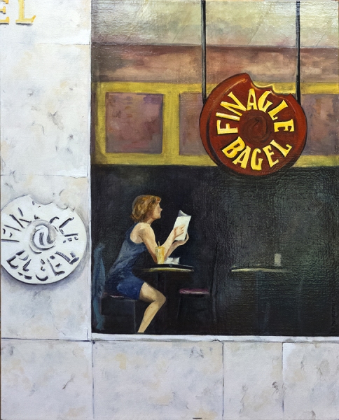 Finagle Bagel - oil on canvas - 22x28 in. - $2100.