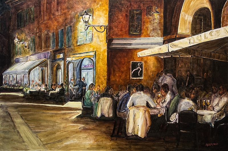 Parma Nights - oil on canvas - 36x24 - $2000.