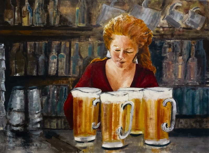 RedHeaded-Bartender - 22x16 in.  $900