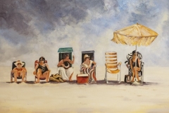 Beach Ladies - oil on canvas - 36x20 in. - $1800.
