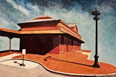 Hudson NY Trrain Station - oil on canvas - 32x24 - $1400.